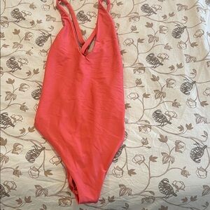 Solid Coral One-Piece Swimsuit